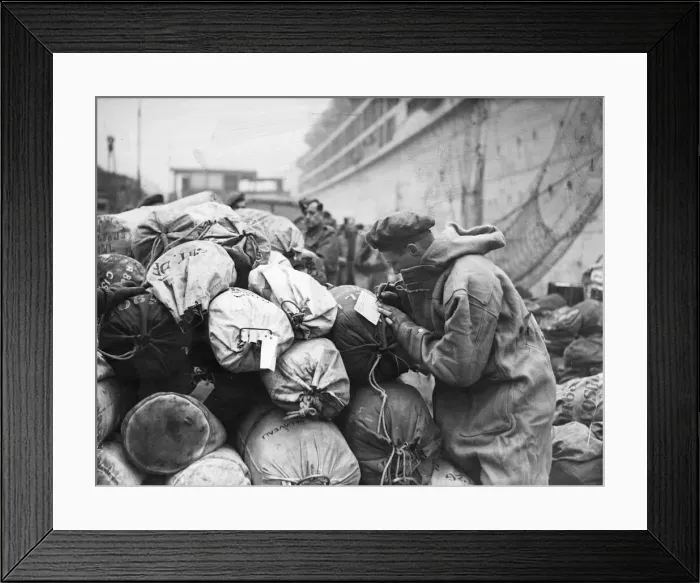Framed Print : Gunner Joe Shaw writes to Audley Flood. note - hard to read caption is Framed Print : Gunner Joe Shaw writes to Audley Flood. note - hard to read caption is