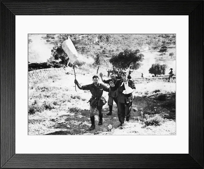 Framed Print : Italian troops surrender to British infantry in Sicily. (Picture Framed Print : Italian troops surrender to British infantry in Sicily. (Picture