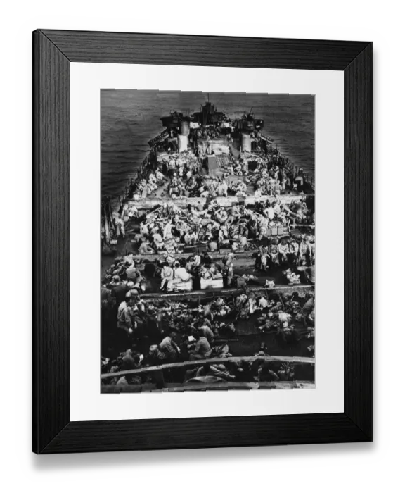 Framed Print : American landing craft moves to Okinawa. June 15th 1945 Framed Print : American landing craft moves to Okinawa. June 15th 1945