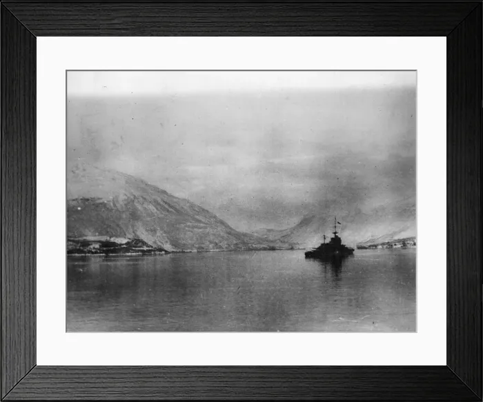 Framed Print : The second British naval attack on Narvik. HMS Warspite returning after the successful Framed Print : The second British naval attack on Narvik. HMS Warspite returning after the successful
