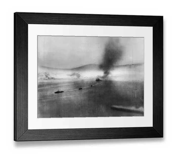 Framed Print : The second British naval attack on Narvik. HMS Warspite in action