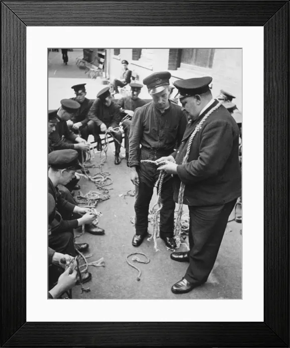 Framed Print : Navy ratings (cadets) at the on land HMS Gordon in Gravesend, Kent Framed Print : Navy ratings (cadets) at the on land HMS Gordon in Gravesend, Kent