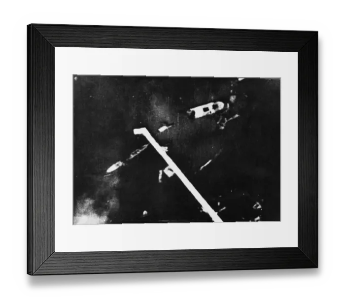 Framed Print : Benghazi harbour havoc, results of Allied bombing. When Allied troops entered Framed Print : Benghazi harbour havoc, results of Allied bombing. When Allied troops entered