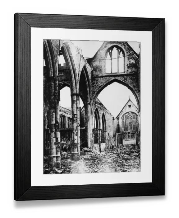 Framed Print : The church was bombed on 24  /  25 November 1940 in the Bristol Blitz