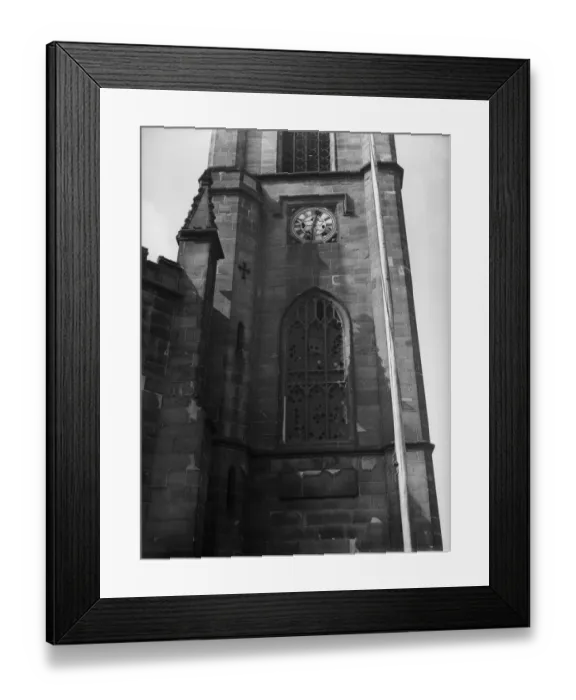 Framed Print : The church tower and stained windows at Dudley Parish Church