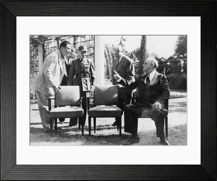 Framed Print : A friendly argument between President Roosevelt and Generalissimo Chiang Kai-shek as to