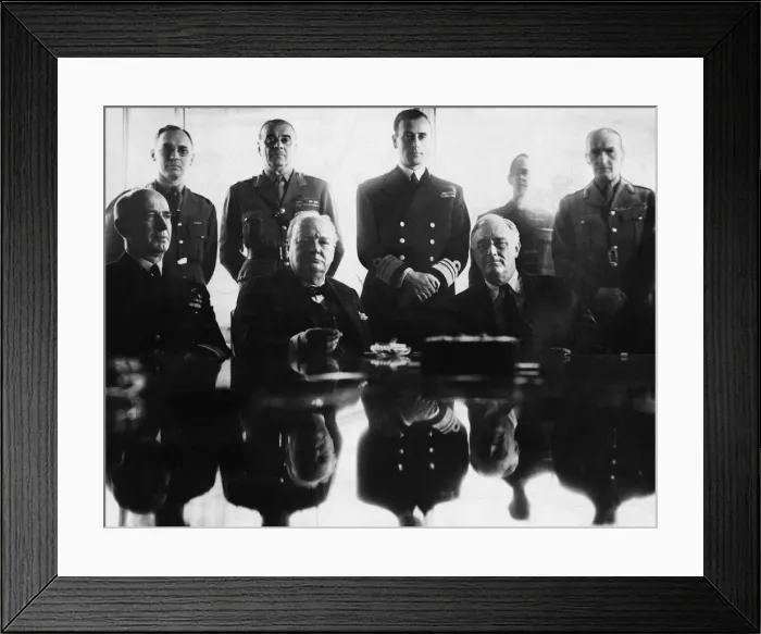 Framed Print : Seated, L-R: Admiral E. J. King, Commander-in-Chief of the US Navy
