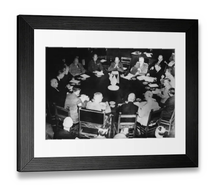 Framed Print : The Big Three'round table conference opens, as leaders of the victorious