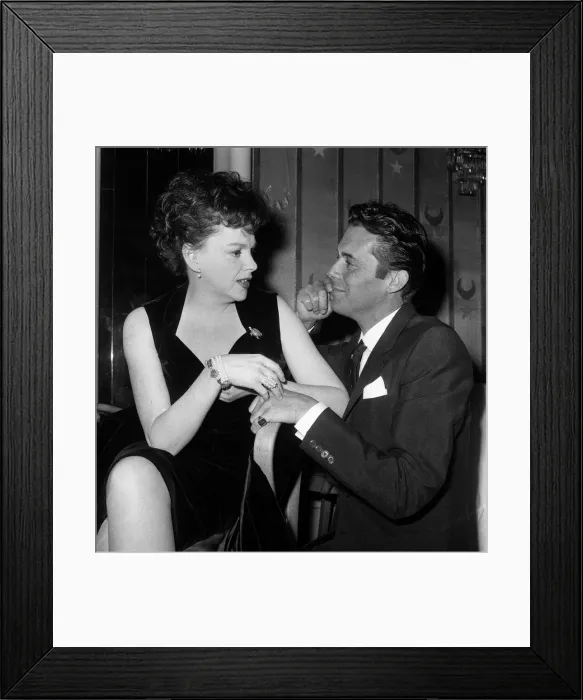 Framed Print : Judy Garland and Dirk Bogarde in London. 1969 Framed Print : Judy Garland and Dirk Bogarde in London. 1969