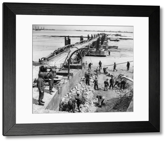 Framed Print : Two pre-fabricated Ports, each as big a a Gibraltar were manufactured in Britain in