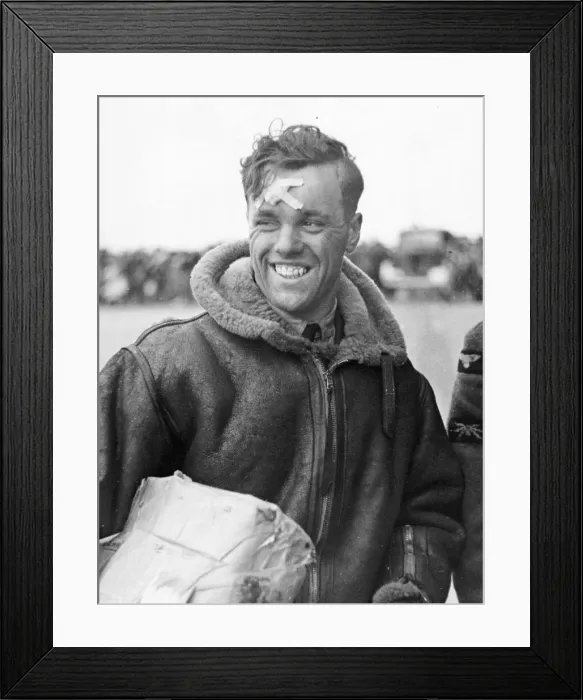Framed Print : Picture shows an injured British airmen, shot down over The Netherlands Framed Print : Picture shows an injured British airmen, shot down over The Netherlands