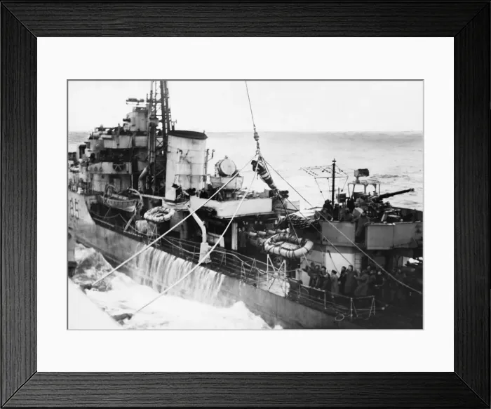 Framed Print : Operation at sea saves sailors life. November 1944, on board the cruiser HMS Berwick