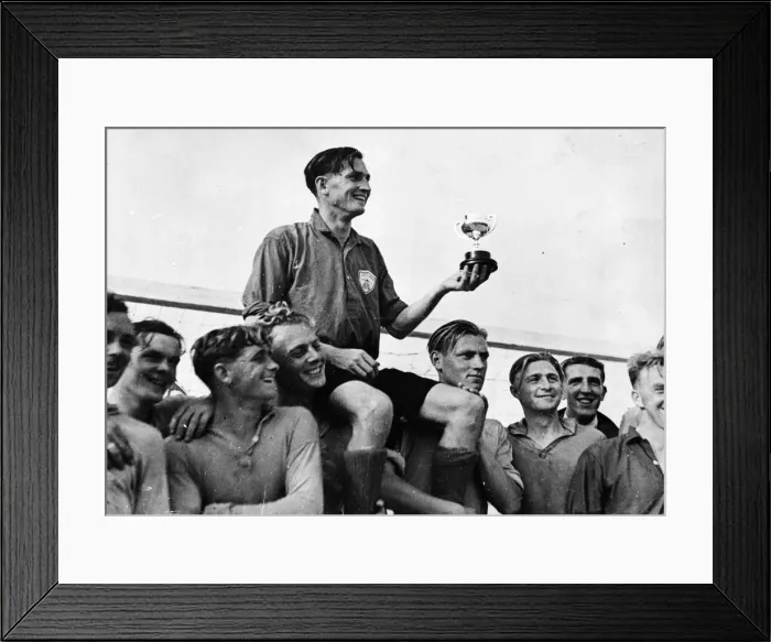 Framed Print : RAF Royal Air Force) cup final in Tripoli - earlier games played between desert battles