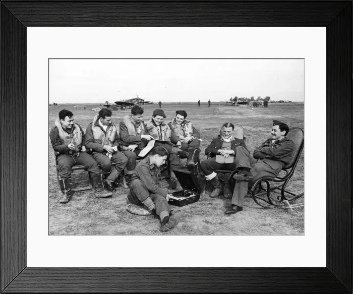 Framed Print : The Royal Airforce in Tunisia. The are having some social time