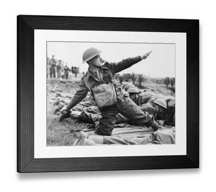 Framed Print : Junior Officers training with grenades in France. (Picture Framed Print : Junior Officers training with grenades in France. (Picture