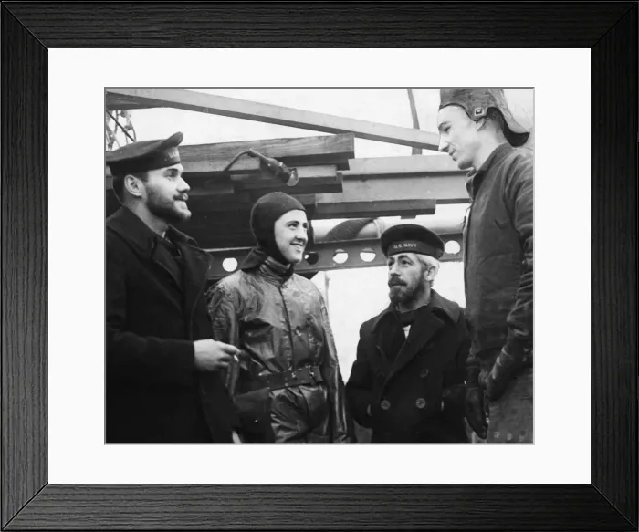 Framed Print : US Navy seamen having a chit-chat at sea during the Second World War Framed Print : US Navy seamen having a chit-chat at sea during the Second World War