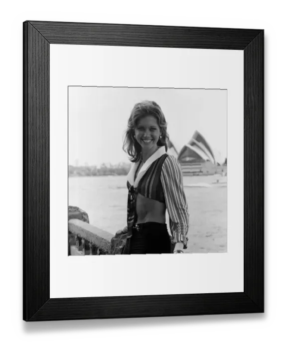 Framed Print : Actress Olivia Newton-John in Sydney, Australia. 3rd November 1973