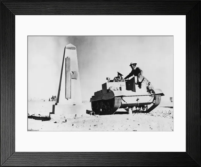 Framed Print : British advance in the western desert. Monument erected by Italians in commemoration of Framed Print : British advance in the western desert. Monument erected by Italians in commemoration of
