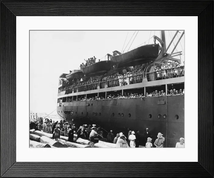 Framed Print : A convoy of troopships arrived from England carrying large reinforcements of troops to Framed Print : A convoy of troopships arrived from England carrying large reinforcements of troops to