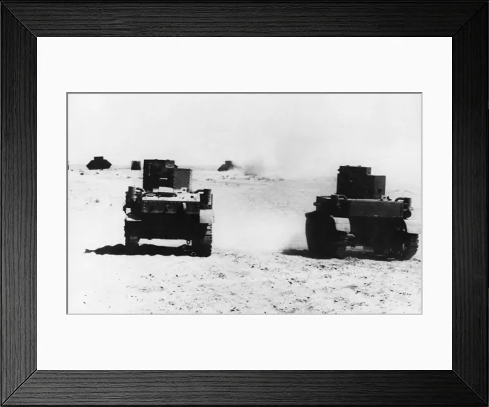 Framed Print : American tanks under test in Middle East. American tanks going through Framed Print : American tanks under test in Middle East. American tanks going through