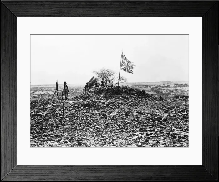 Framed Print : A view of the observation post which sits high above the frontier at Warre Kafule