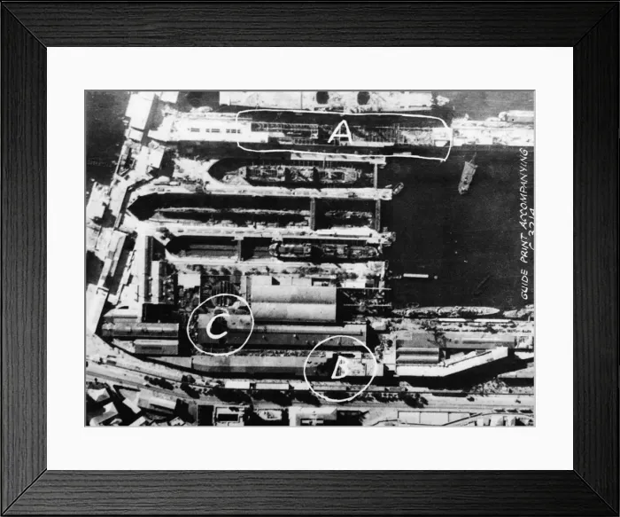 Framed Print : R. A. F raids on Genoa, reconnaissance reveals widespread damage Framed Print : R. A. F raids on Genoa, reconnaissance reveals widespread damage