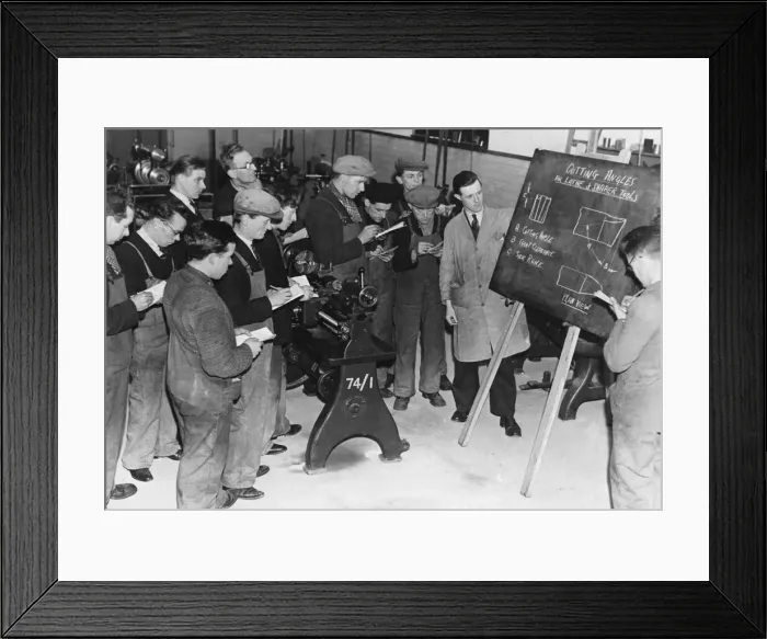 Framed Print : A lecture in theoretical work in progress for men who are being trained for the aircraft Framed Print : A lecture in theoretical work in progress for men who are being trained for the aircraft