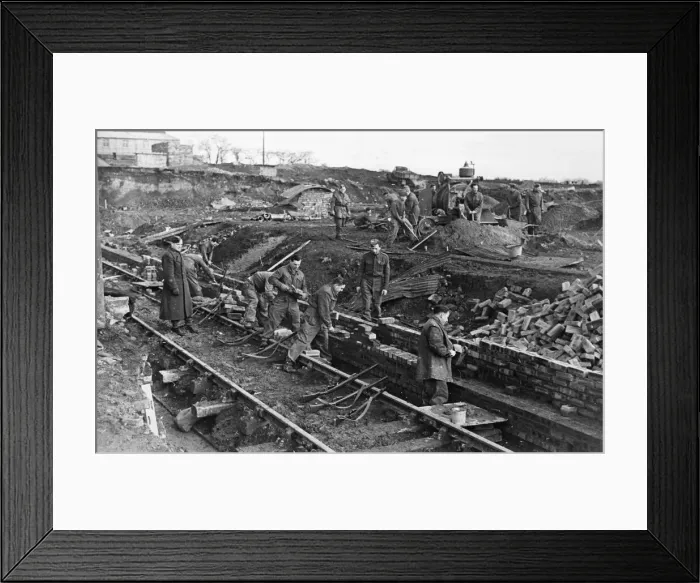 Framed Print : The Pioneer Corps at work on the railways The Royal Pioneer Corps was a British Army Framed Print : The Pioneer Corps at work on the railways The Royal Pioneer Corps was a British Army