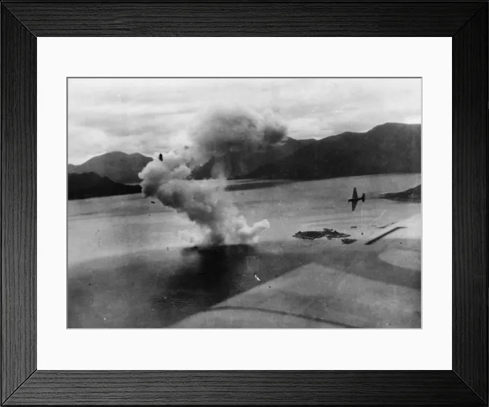Framed Print : Royal navy Fleet Air Arm attack shipping off Statlandet Framed Print : Royal navy Fleet Air Arm attack shipping off Statlandet