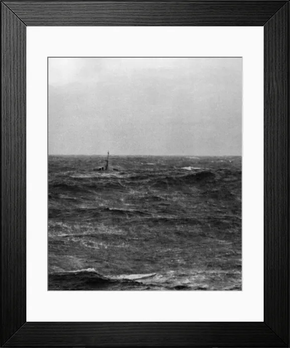Framed Print : Coming up for the last time. A U-boat was suspected to be sneaking about Framed Print : Coming up for the last time. A U-boat was suspected to be sneaking about