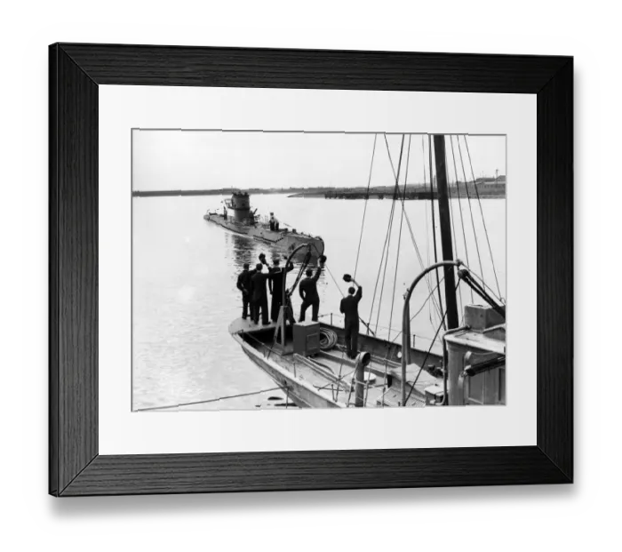 Framed Print : First U-Boat to be captured intact. Date unknown Framed Print : First U-Boat to be captured intact. Date unknown