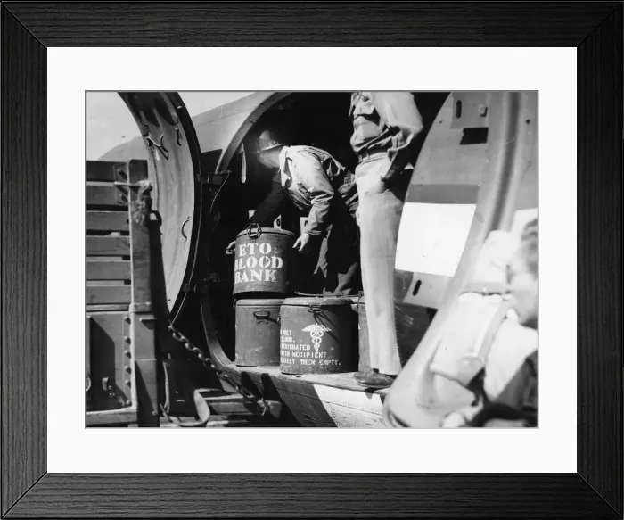 Framed Print : Whole blood given by European Theatre based American GIs of the US Army for their Framed Print : Whole blood given by European Theatre based American GIs of the US Army for their