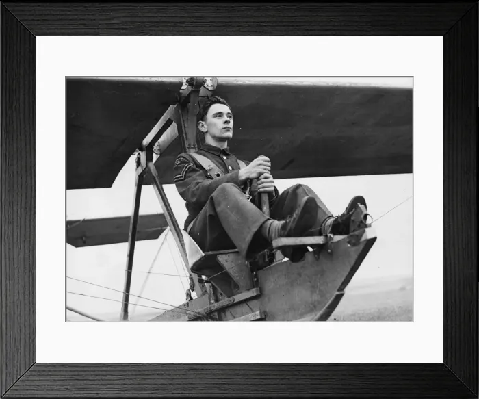 Framed Print : 17 year old Sidney Wallbutton, from Cornwall, training to fly in his glider Framed Print : 17 year old Sidney Wallbutton, from Cornwall, training to fly in his glider