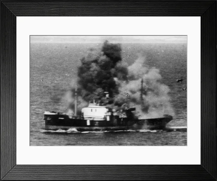 Framed Print : Attack on enemy shipping by RAF Mediterranean Command. A series of heavy bombing raids