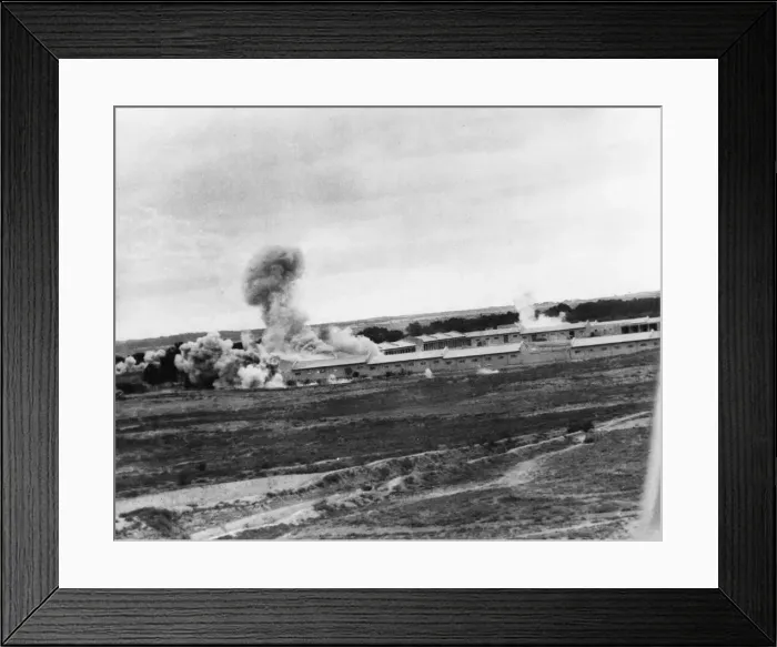 Framed Print : Attack on barracks near Mellaha, Libya by the R. A. F. 29th November 1941