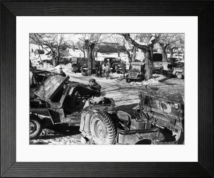 Framed Print : Fifth Army jeep service station. February 1945 Framed Print : Fifth Army jeep service station. February 1945