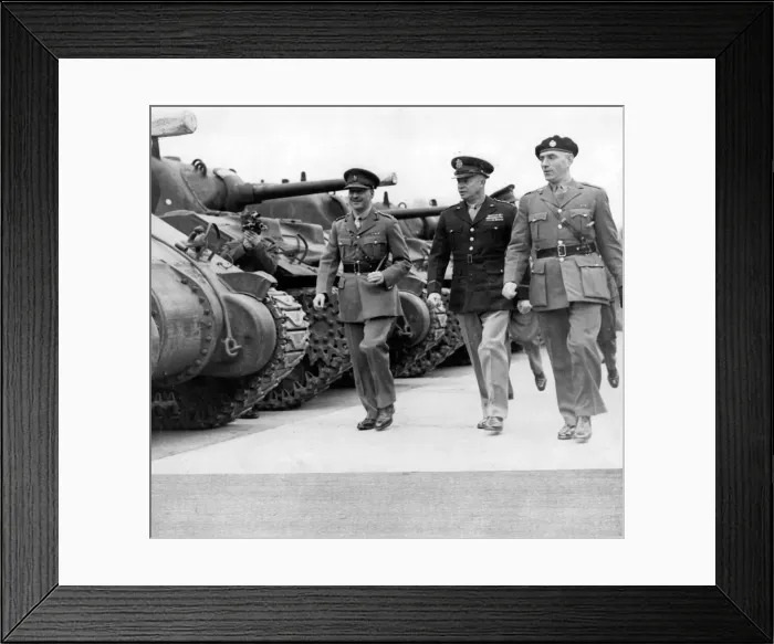 Framed Print : General Eisenhower inspects a parade of tanks during a visit to Sandhurst Framed Print : General Eisenhower inspects a parade of tanks during a visit to Sandhurst
