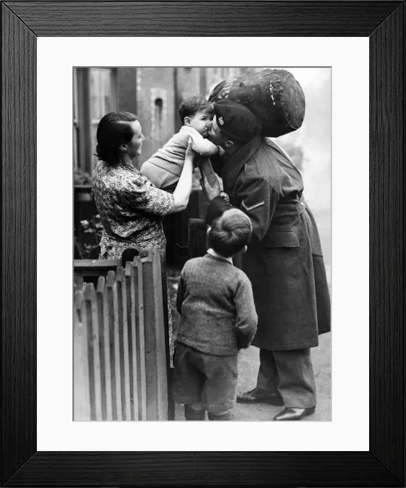Framed Print : Lance corporal E. Nosworthy home on leave. December 1943 Framed Print : Lance corporal E. Nosworthy home on leave. December 1943