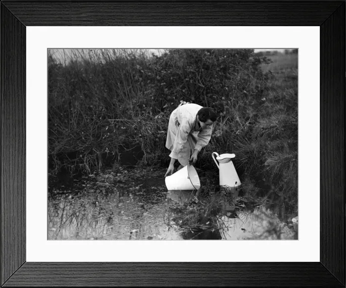 Framed Print : Villagers in Waen Village, Flintshire, have not been able to have a cup of tea for nearly Framed Print : Villagers in Waen Village, Flintshire, have not been able to have a cup of tea for nearly