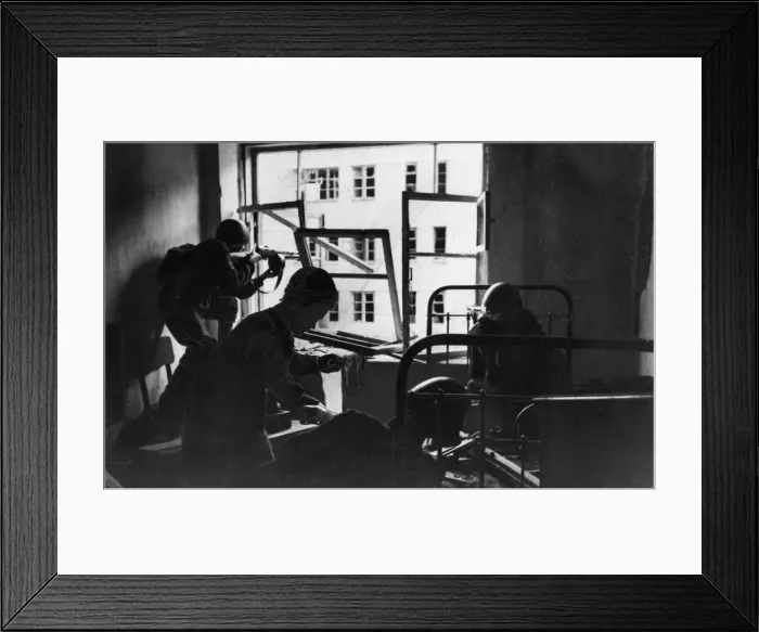 Framed Print : Soviet nurses on the front line tend to wounded soldiers of the Red Army in a shattered Framed Print : Soviet nurses on the front line tend to wounded soldiers of the Red Army in a shattered