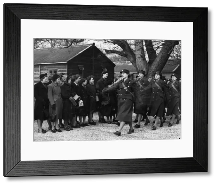 Framed Print : Army class recruits watching the Auxiliary Territorial Service (ATS Framed Print : Army class recruits watching the Auxiliary Territorial Service (ATS