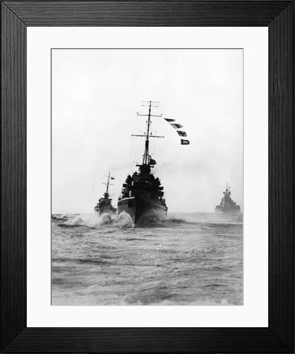 Framed Print : On board the destroyer HMS Bedouin. HMS Victorious and HMS King George V along with Framed Print : On board the destroyer HMS Bedouin. HMS Victorious and HMS King George V along with