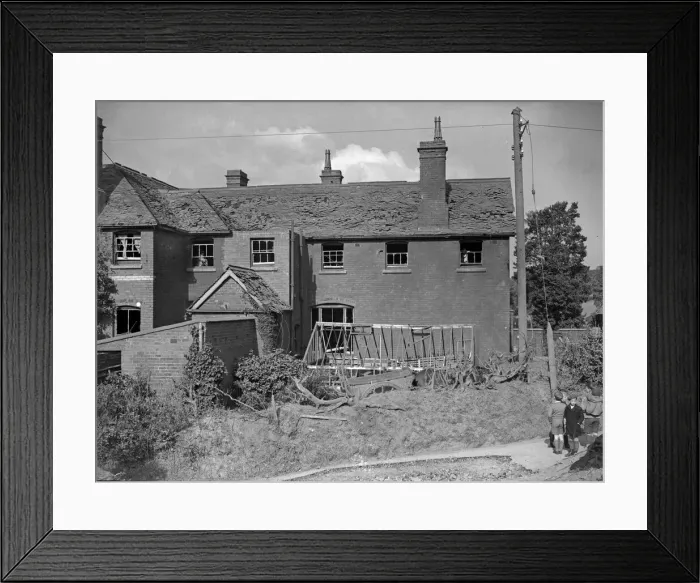 Framed Print : Damage to Clent school following a German air raid on the city of Birmingham