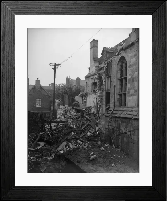 Framed Print : St Marys Hall, Coventry damaged during a raid on the city. 23rd October 1940 Framed Print : St Marys Hall, Coventry damaged during a raid on the city. 23rd October 1940