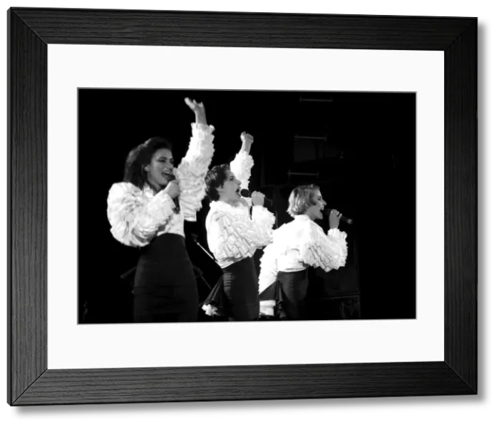 Framed Print : British girl group Bananarama Jacqui O Sullivan, Keren Woodward andSara Dallin in Framed Print : British girl group Bananarama Jacqui O Sullivan, Keren Woodward andSara Dallin in