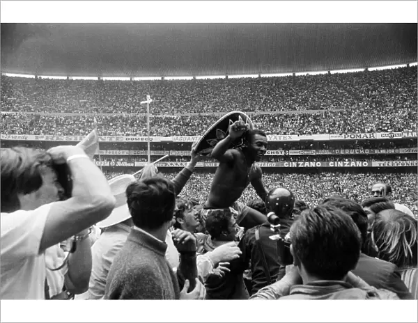 1970 World Cup Final at the Azteca Stadium in Mexico. Brazil