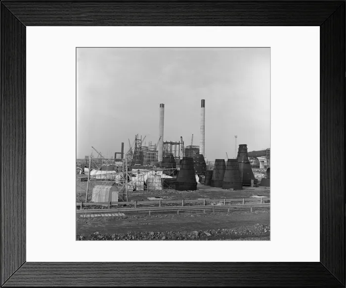 Framed Print : Redcar steel complex under construction. 1975 Framed Print : Redcar steel complex under construction. 1975