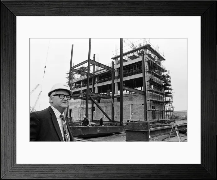 Framed Print : Progress at Redcar steel site, Teesside. 1974 Framed Print : Progress at Redcar steel site, Teesside. 1974
