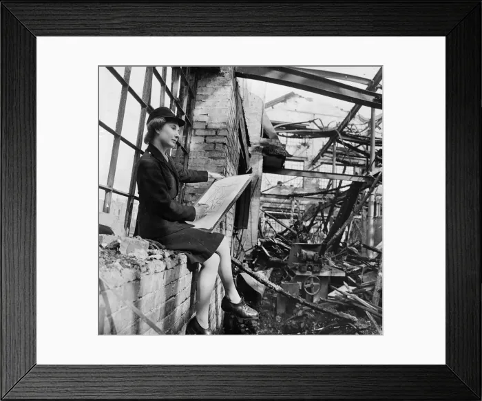 Framed Print : Firewoman Betty Goodacre, 36 Area Artist with the National Fire Service (NFS Framed Print : Firewoman Betty Goodacre, 36 Area Artist with the National Fire Service (NFS