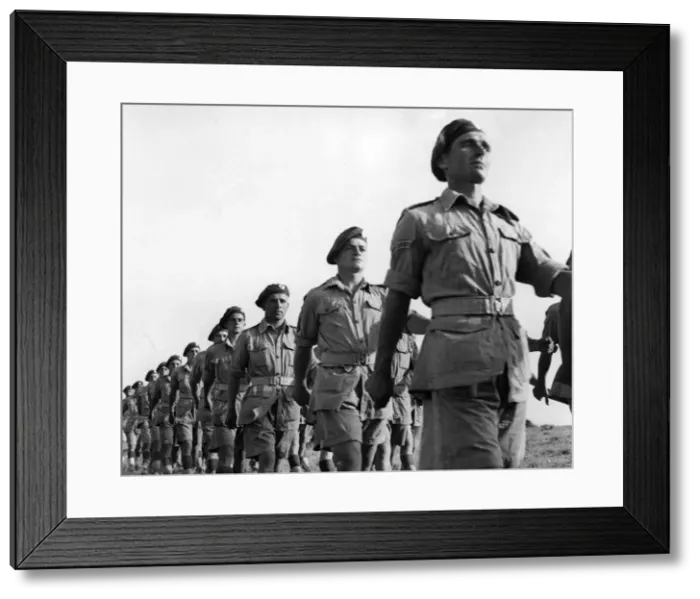Framed Print : Airborne units marching away after attending a church service. 1st Air Landing Bde Framed Print : Airborne units marching away after attending a church service. 1st Air Landing Bde